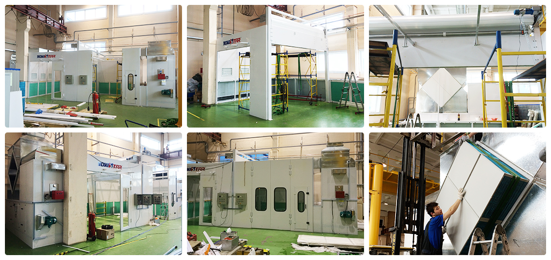 industrial spray booth with heat recuperator