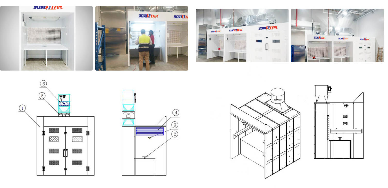 open face crossdraft paint booth